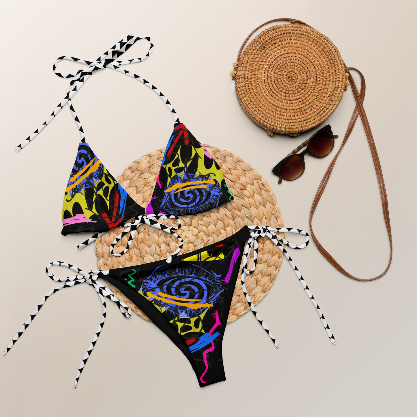 Artissimo Black String Bikini Set