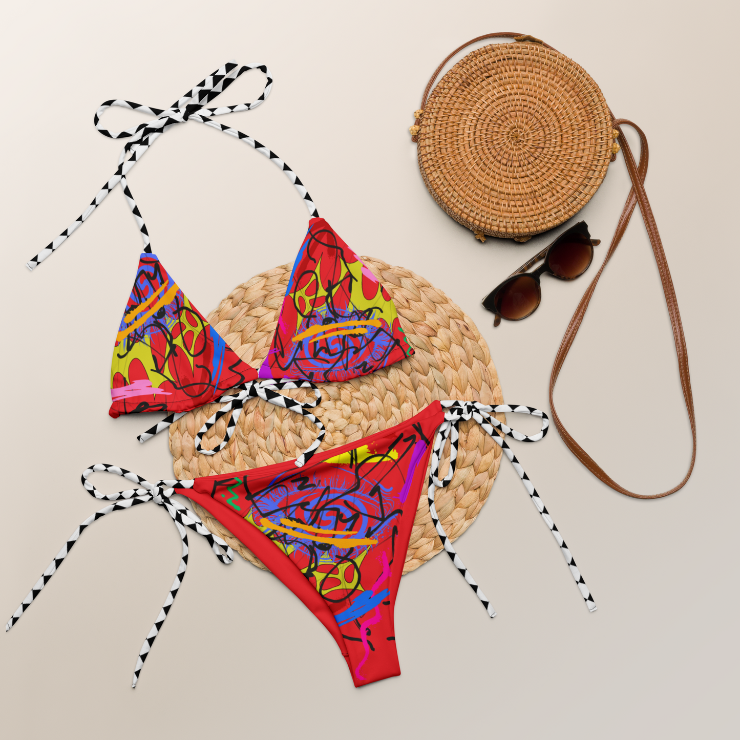 Artissimo Red String Bikini Set