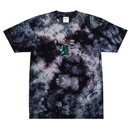 Statue of Eyeconic Behavior Embroidered Tie-dye T-shirt